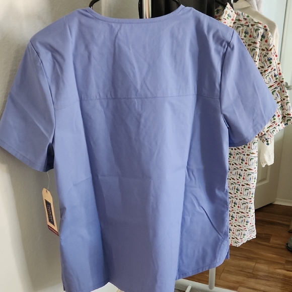 Cherokee Blue Scrub Top - Picture 2 of 5